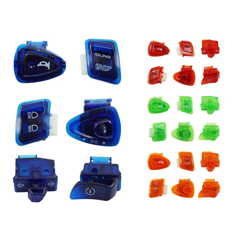 Rare 6Pcs For GY6 50Cc 125Cc 150Cc ATV Moped Scooter Motorcycle Heads Light Horn Dimmer Turn Single Switch Button