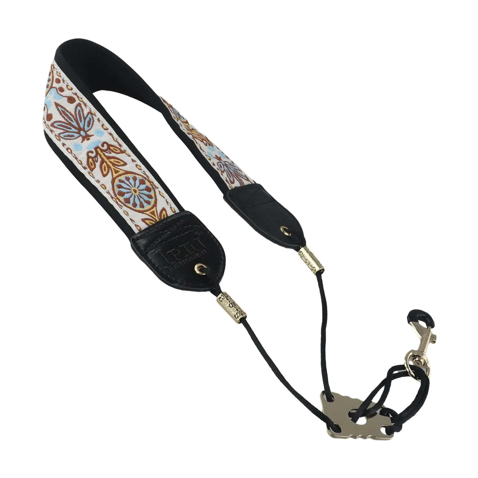 Saxophone Neck Strap Eva Embroider Adjustable Comfortable Fit Flexibility High School Saxophone Practical To Use