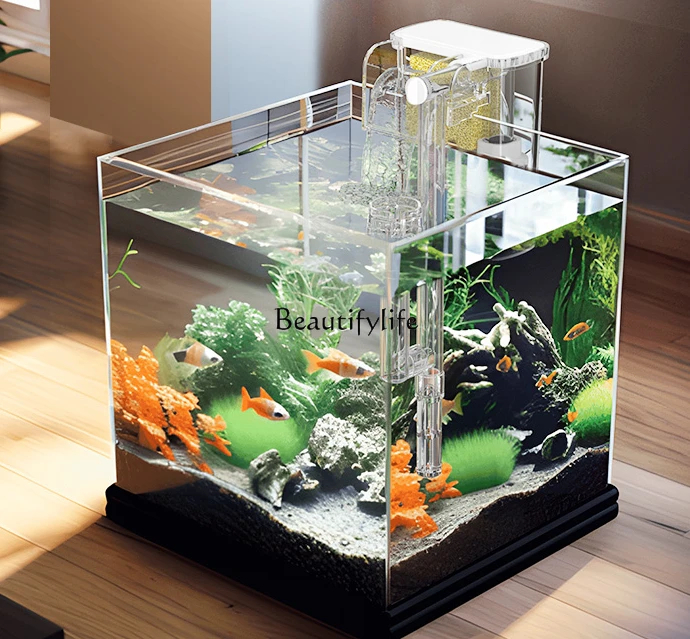 Small Fish Tank Filter Water Circulation System Three-in-One Small Aeration Wall-Mounted