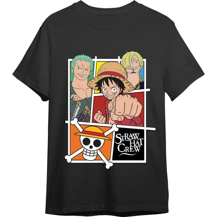 

One Piece Luffy Straw Hat Crew Casual T-shirt Men's and Women's Luxury Brand Top