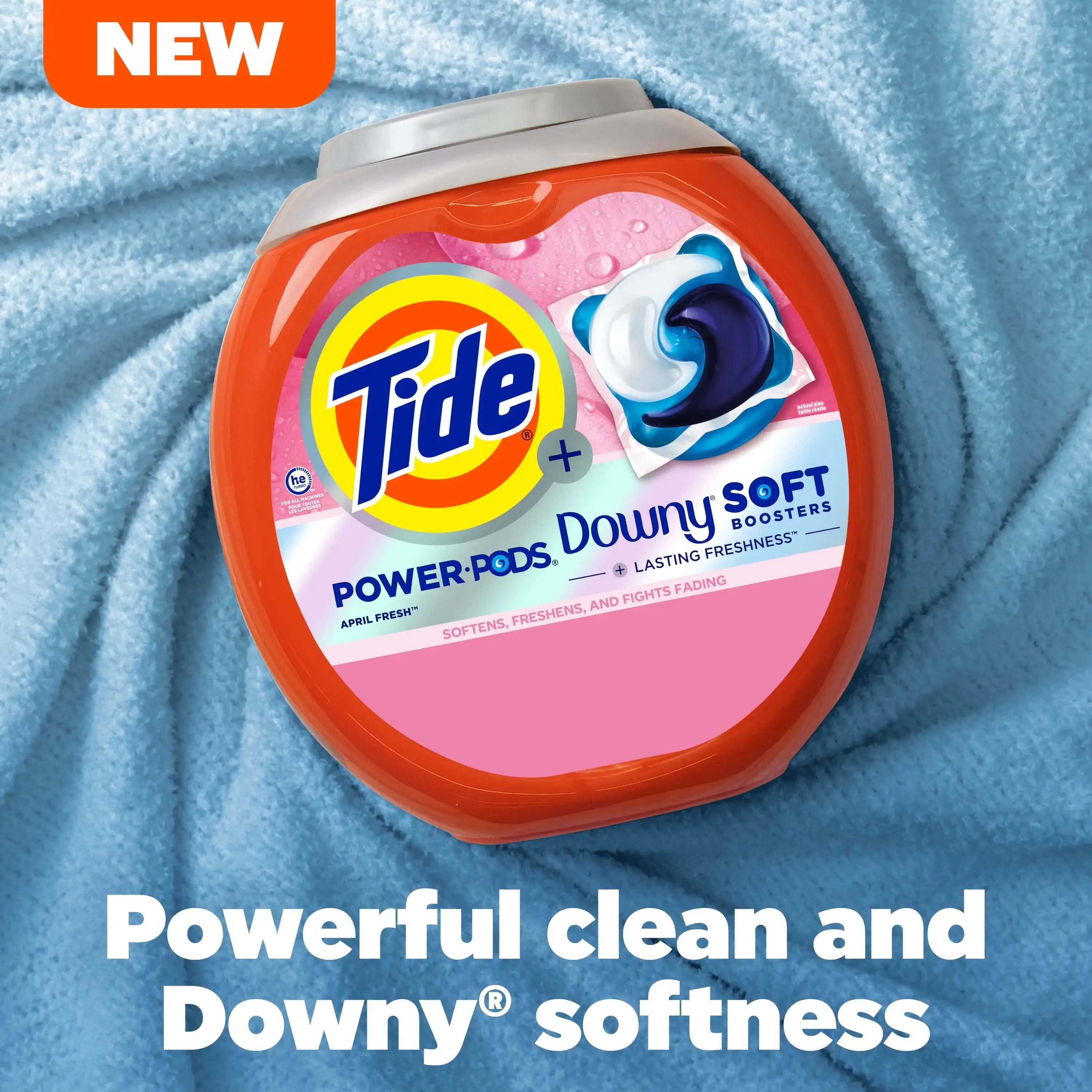 Power PODS with Downy Laundry Detergent Packs, April Fresh Scent, 25 Count Enjoy excellent freshness when washing