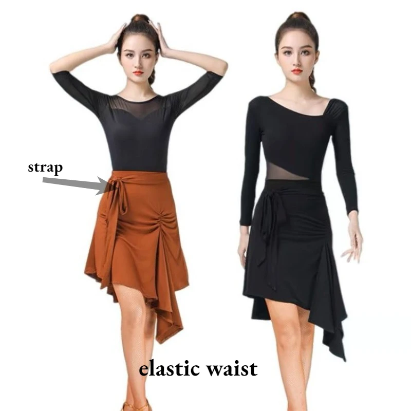 

Складная нерегулярная латинская танцовщица, новая тренировочная спортивная профессиональная танцевальная одежда, национальная стандартная юбка, женская одежда