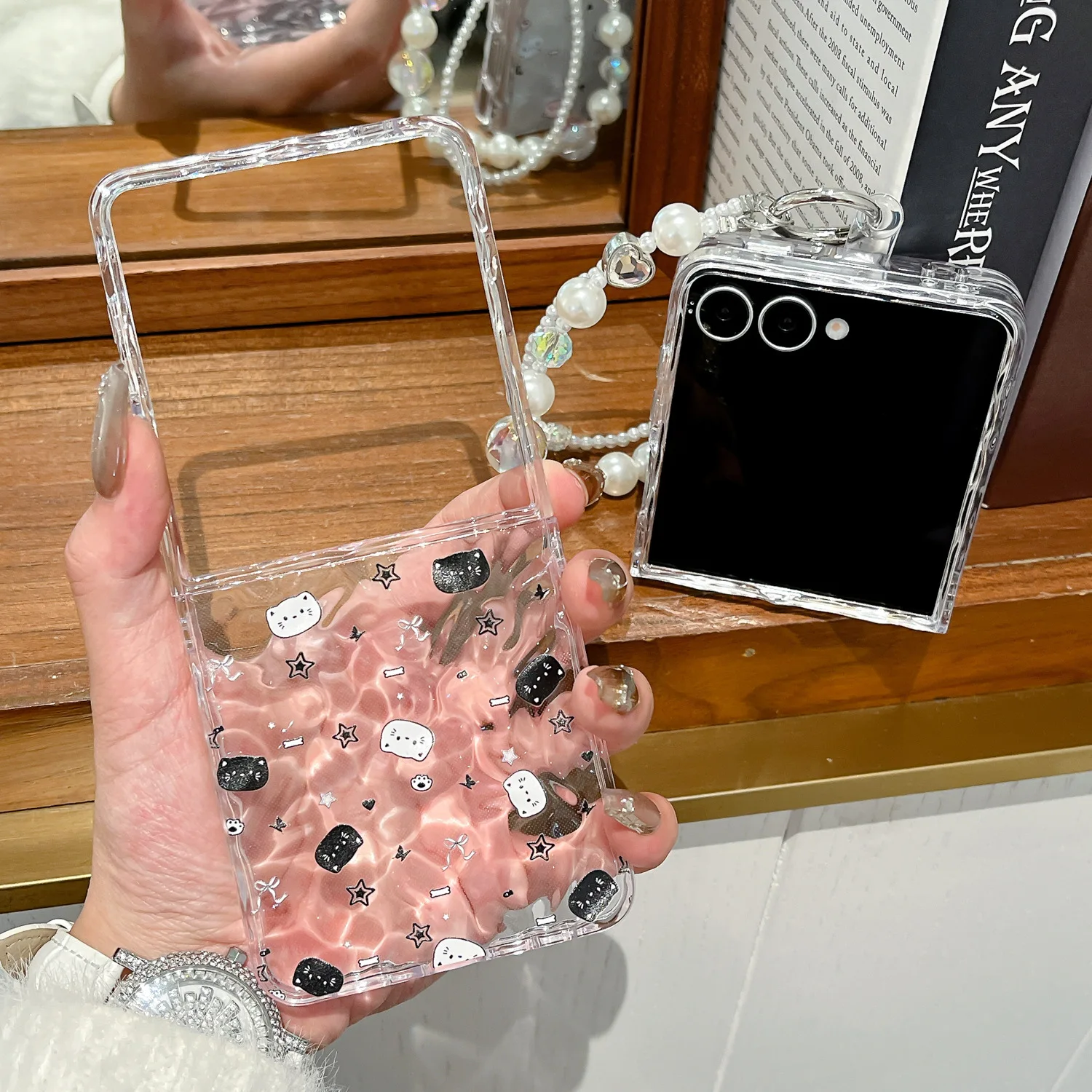 

Mini Cat Phone Case For Samsung Galaxy Z Flip 7 6 5 4 Protective Back Cover For ZFlip5 ZFlip6 ZFlip7 Case Shell