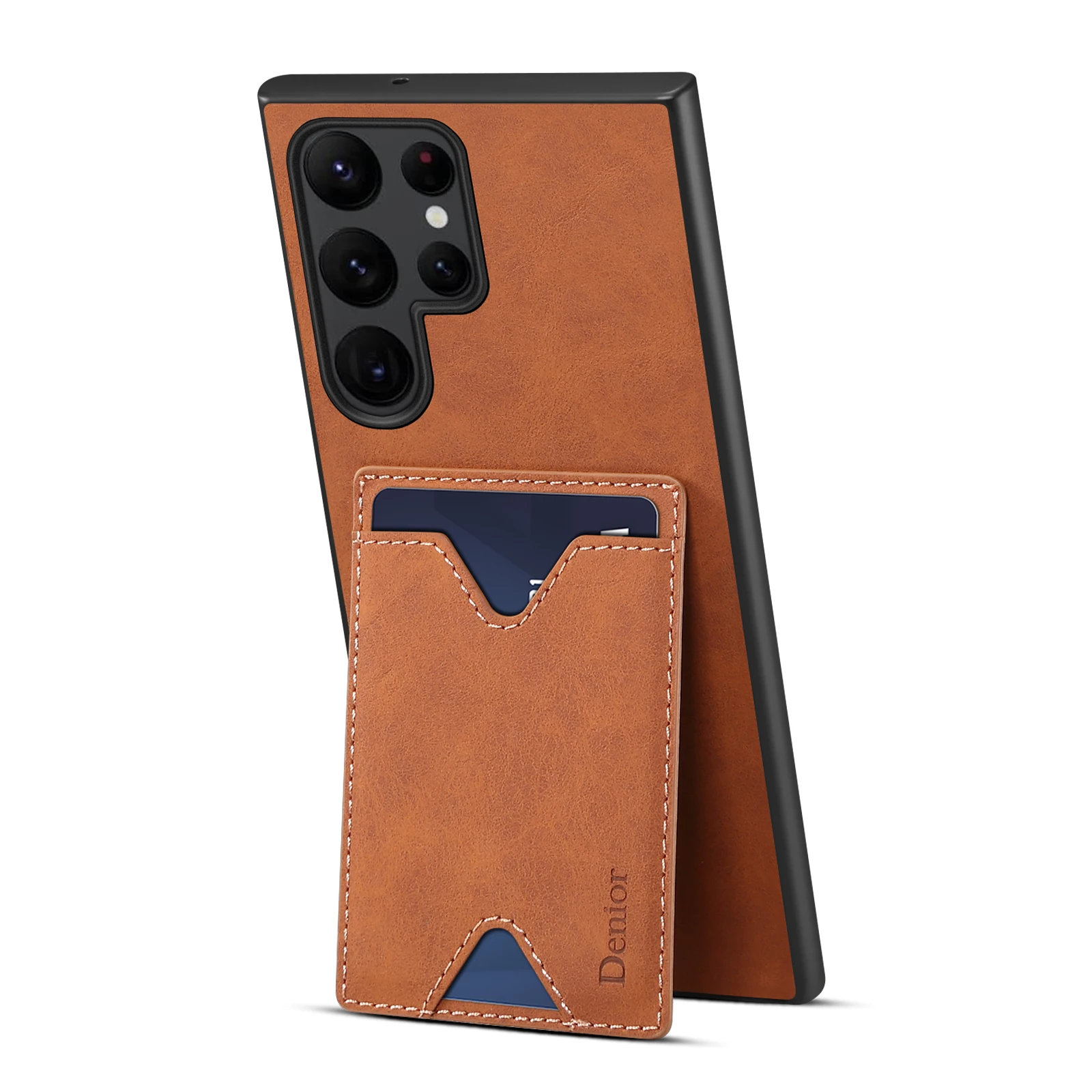 Denior Faux Leather Phone Case Suitable For Samsung Galaxy S24 Plus S23 Ultra With One Card Slot And Slim Protective Cover Shell