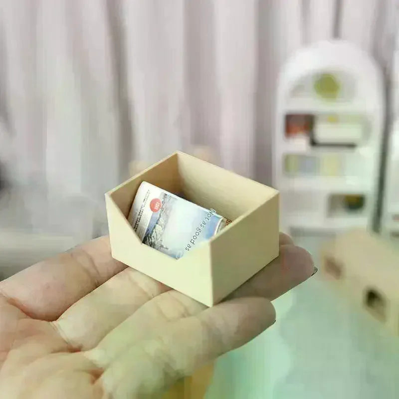 1 Set Dollhouse Organizer Bin Kit 1:12 Scale Three Layer Storage Container DIY Accessory Mini Stackable Storage Box For Dioramas