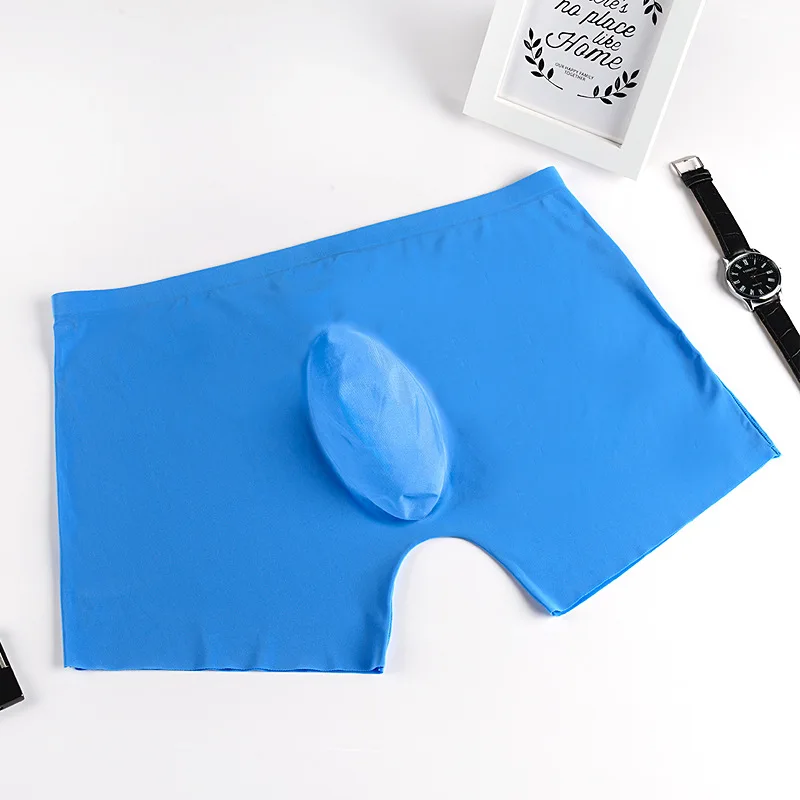 الحرير الجليد سلس ملابس داخلية رجالي رقيقة U محدب تنفس رجل سراويل بوكسر مثير شفافة Cuecas الأوسط Wais calzoncillos #1