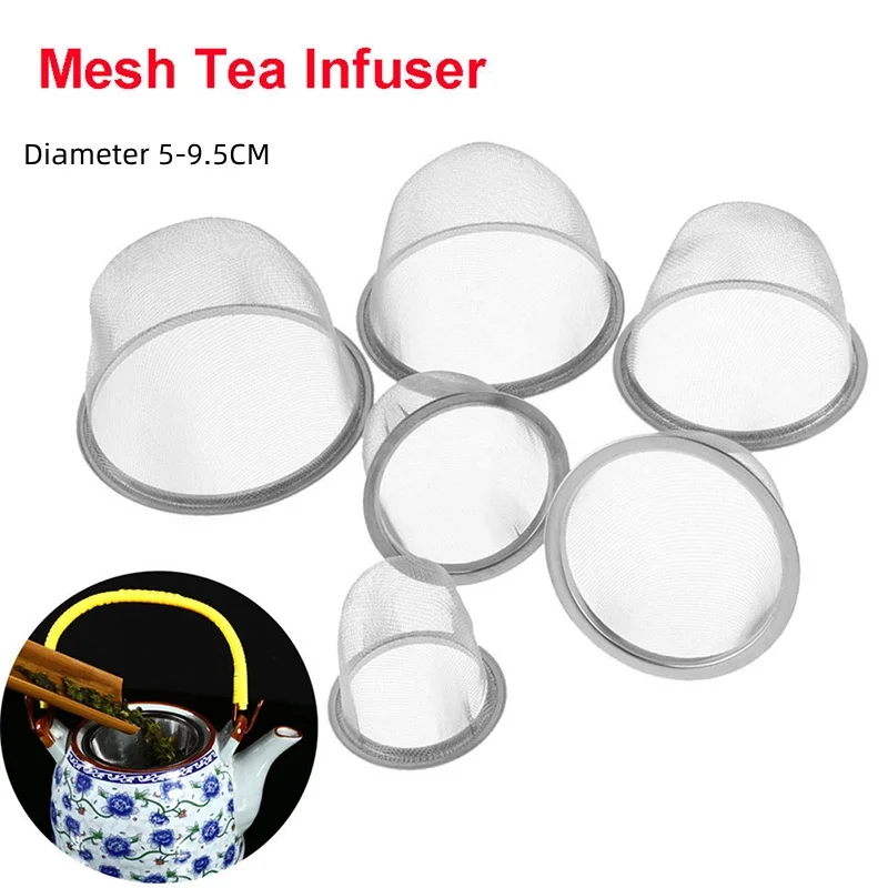 5-9.5CM Reusable Stainless Steel Mesh Tea Infuser Strainer Teapot Tea Leaf Spice Filter Drinkware Kitchen Accessories NEW Hot