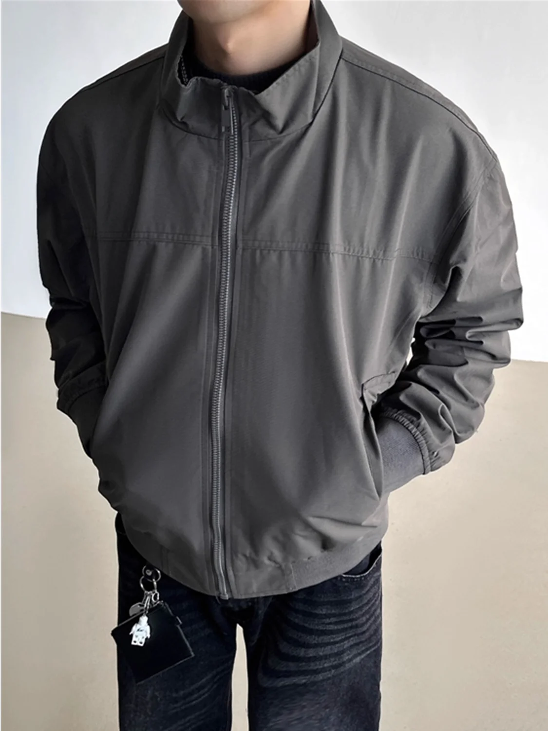 Men's Flight Jacket Three-Proof American Style Spring Autumn Cleanfit Short Coat Stand Collar Windproof Fashionable Casual