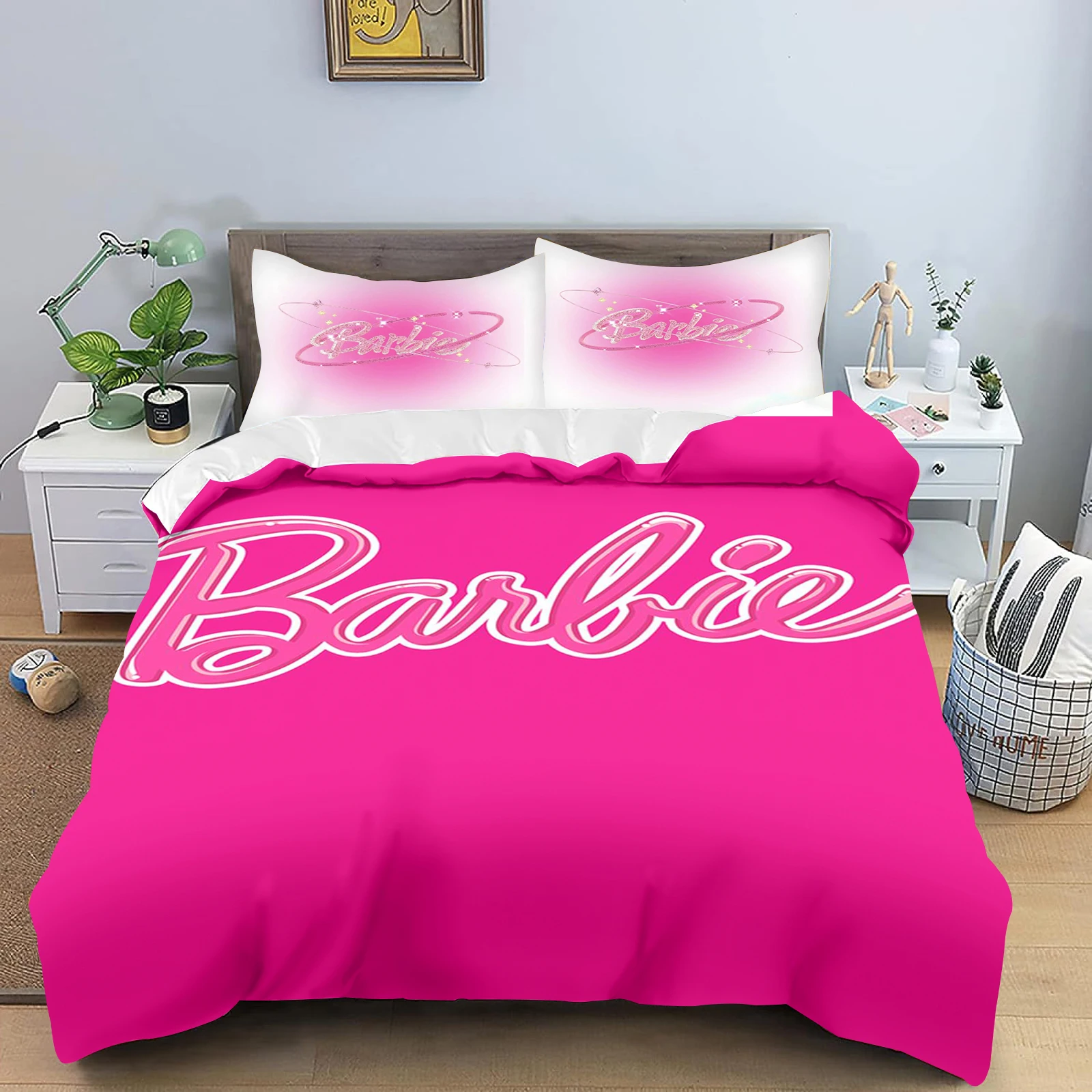 Barbie Princess Quilt Cover, Cartoon Anime Duvet, Printed Comforter, Polyester Bedding, Various Sizes, Gift For Children