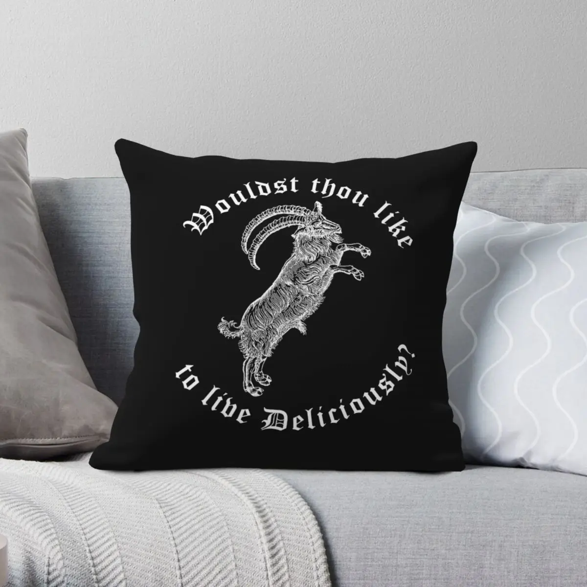 Black Phillip Wouldst Thou Like To Live Deliciously Pillowcase Polyester Linen Velvet Printed Throw Pillow Case Bed Cover 18