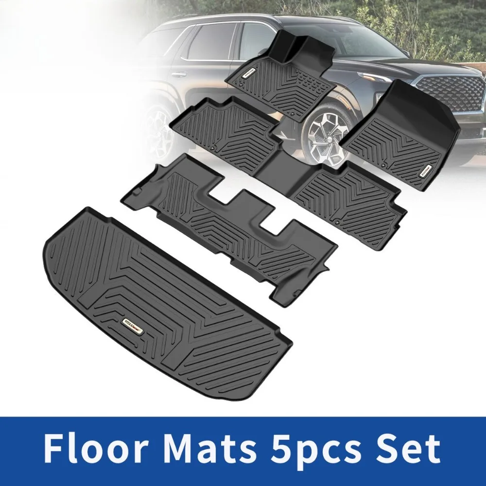 Floor Mats & Cargo Liner for 2020-2025 Hyundai Palisade All Weather TPE 3D Liner