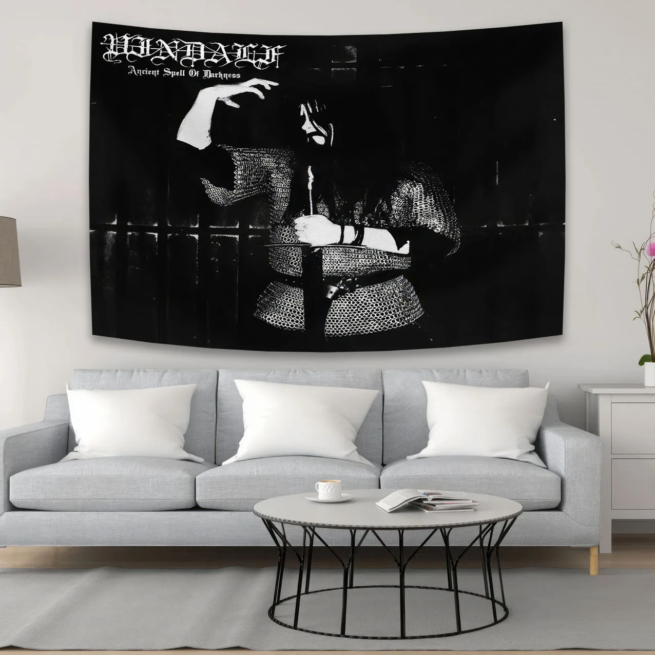 Soundproof Black Metal Wall Art Tapestry for Bedroom Living Room