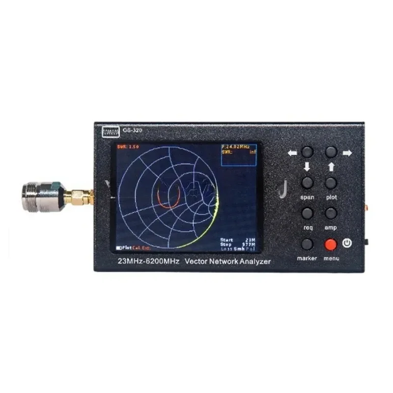 GS-320 Portable 6GHz Vector Network  23-6200Mhz Touch Screen Nanovna Type Reflectometer with  DEMO KIT SWR