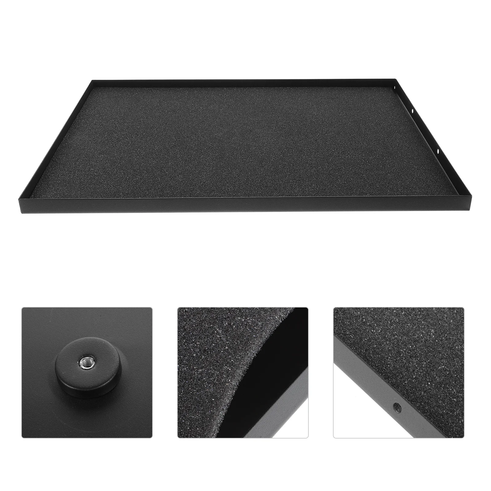フラットプロジェクターホルダートレイ 39x29cm 強化構造ラップトッププラットフォーム スタジオ放送用棚 マイクスタンド サウンドカード