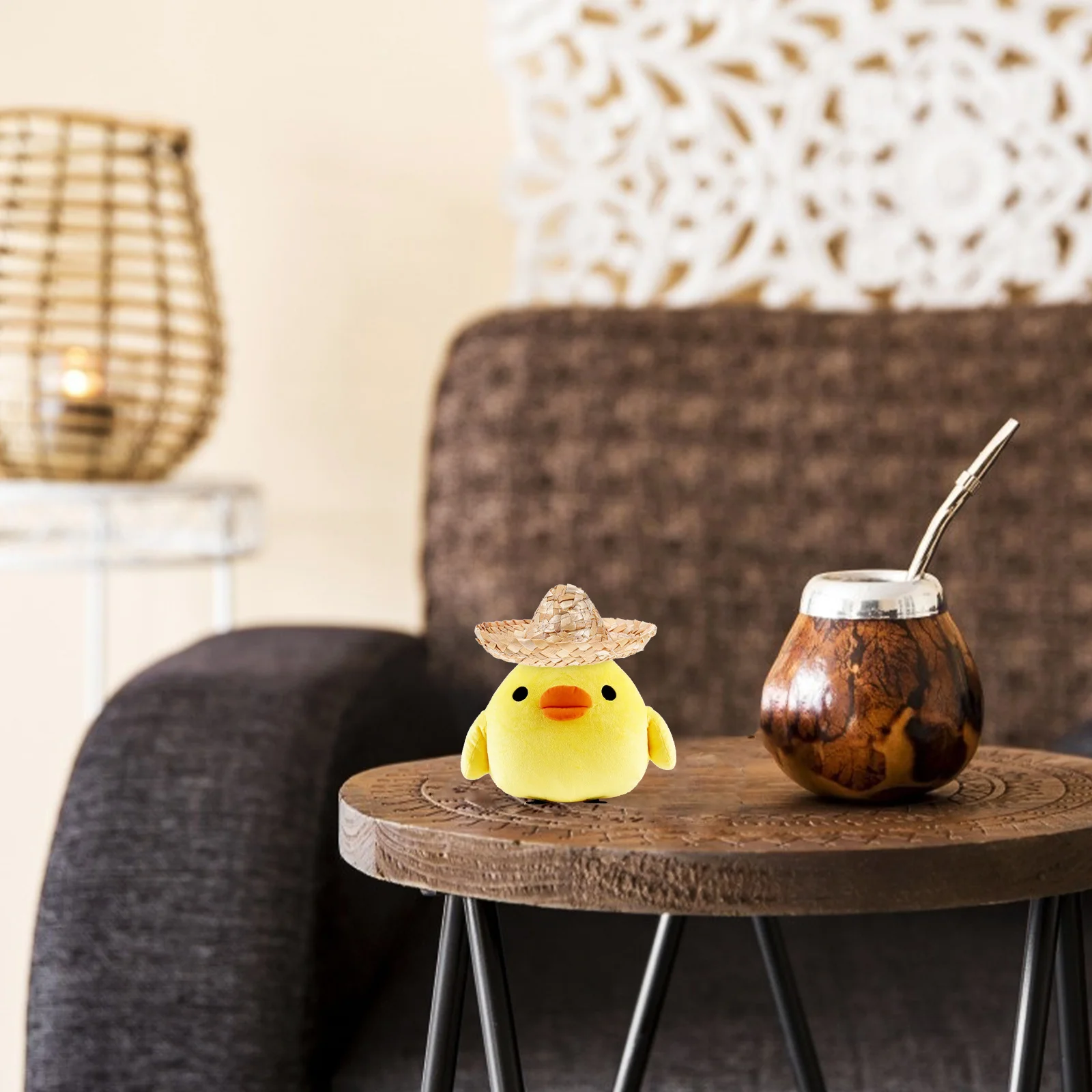 

12Pcs Small Woven Straw Hat Props Exquisite Rustic Decorative Hats Miniature Photo Props Creative Clothes Hat Ornaments