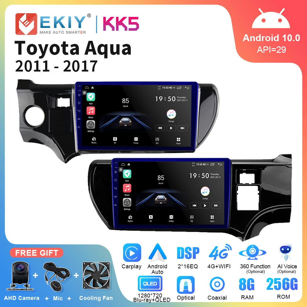 

EKIY KK5 QLED DSP Intelligent Android Car Radio For Toyota Aqua 2011 - 2017 AI Voice Multimedia Video Player Auto Navigation GPS