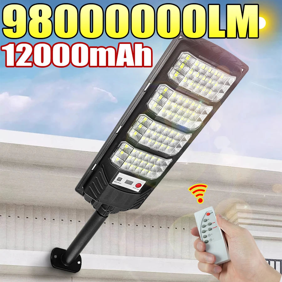 

98000000LM Solar LED Light Outdoor Powerful Outdoor Motion Sensor 12000mAh Solar Lamp Garden Street Wall Lamp Garden Street Lamp