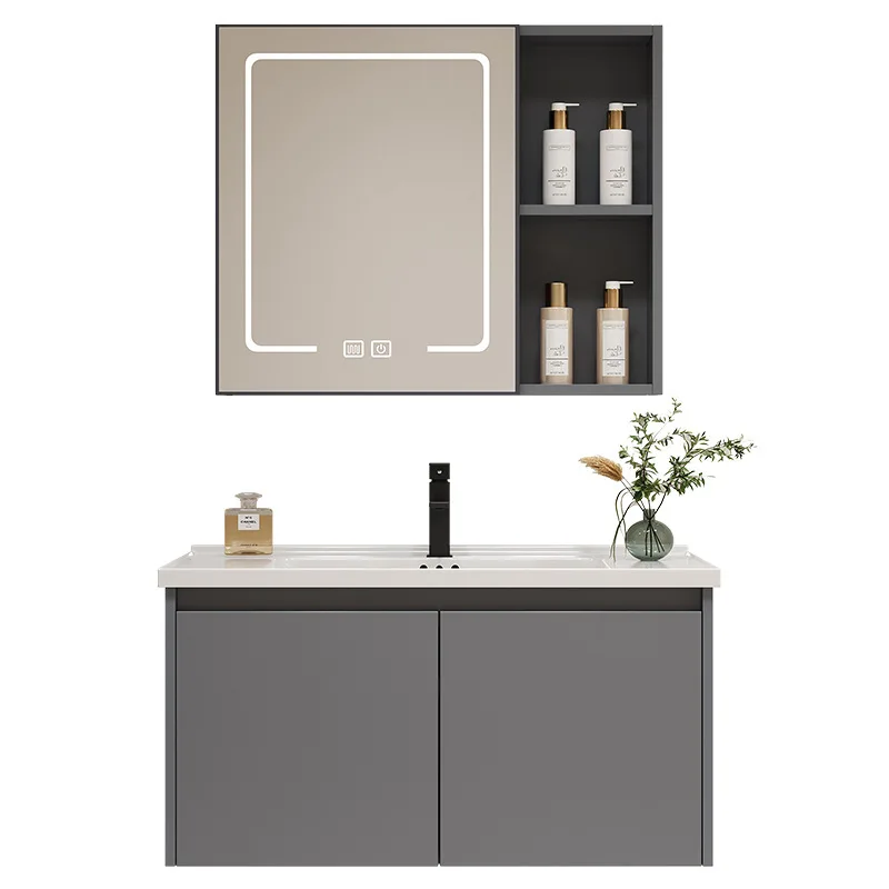 Bathroom Cabinet Ceramic Integrated Basin Bathroom Cabinet Wash Basin Face Wash Basin Combination Honeycomb Aluminum