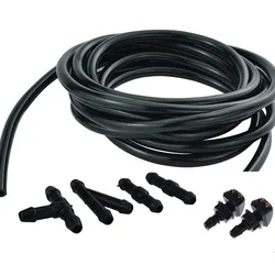 2 X ugello tergicristallo universale per parabrezza anteriore Auto con connettore tubo flessibile 2m 3.5mm T Y dritto