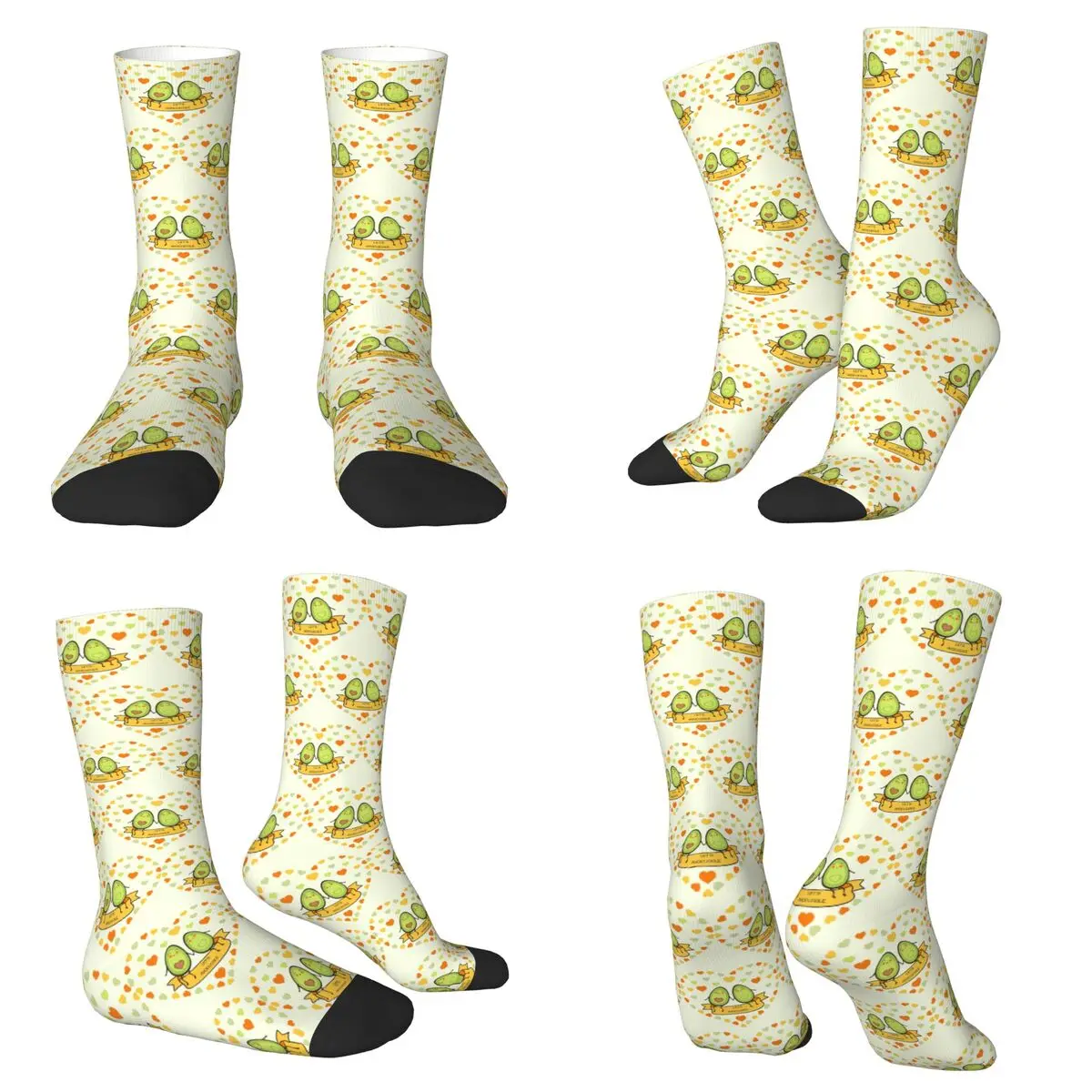 

Носки Let's Avocuddle, впитывающие пот чулки в стиле Харадзюку, всесезонные длинные носки, аксессуары для унисекс, рождественские подарки