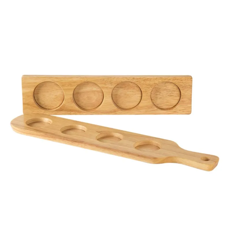 

Wooden Beer Holder Cup Tray Tasting Tray Shot Serving Tray Paddle Bottle Stand Beer Tray Long Handle