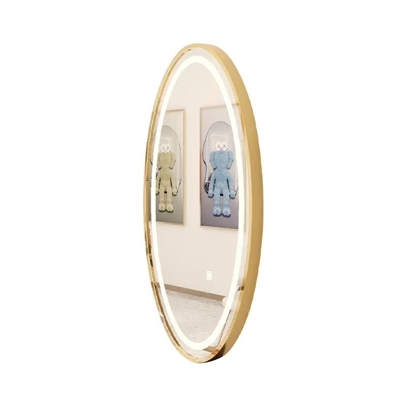 

Barber shop mirror trendy hair mirror table hair salon Internet celebrity wall hanging single-sided mirror with lamp