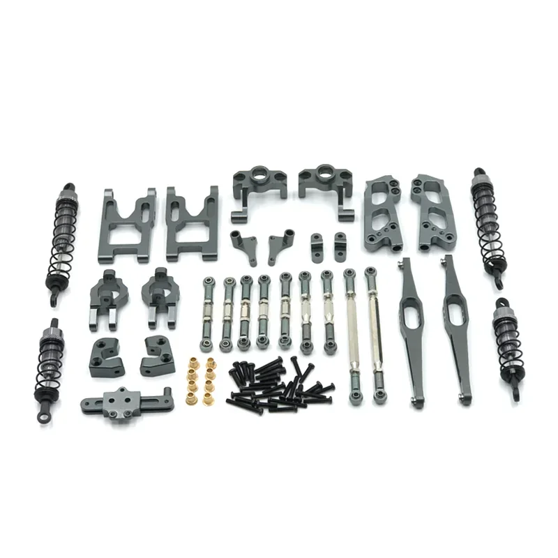 Para WLtoys RC Car 12427 12428 12423 FY-03 Peças modificadas de metal, kits de atualização como grupo de direção, feixe principal, assento C, etc.