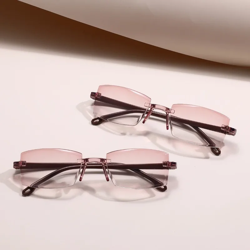 5pcs Fashionable Frameless Anti Blue Light Reading Glasses Suitable for Both Men and Women