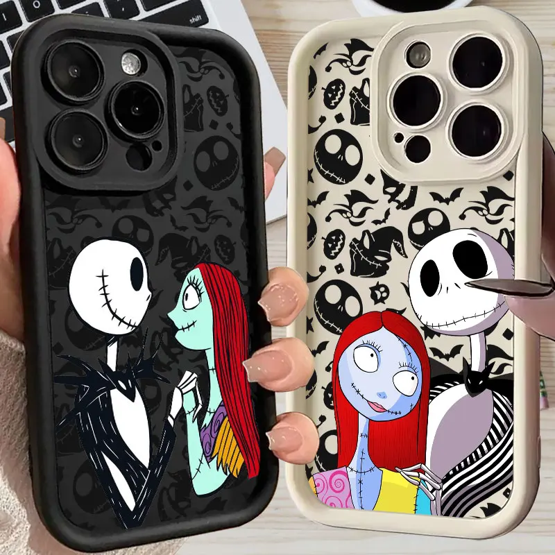 The Nightmare Before Christmas Jack Sally Skellington Phone Case For iPhone 11 12 13 14 15 16 Pro Max Xs 8 Case Protective Cover