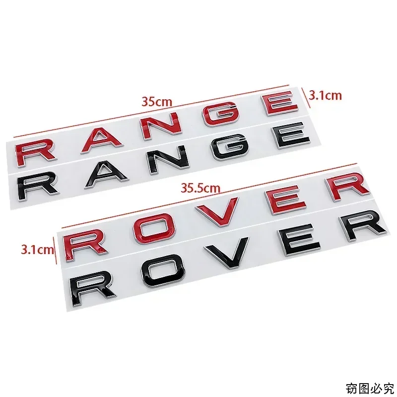 

70X3.1CM ABS Car Front Hood Trunk Letters Emblem Badge for Land Rover Range Rover Logo Auto Replacement Accessories Decoration