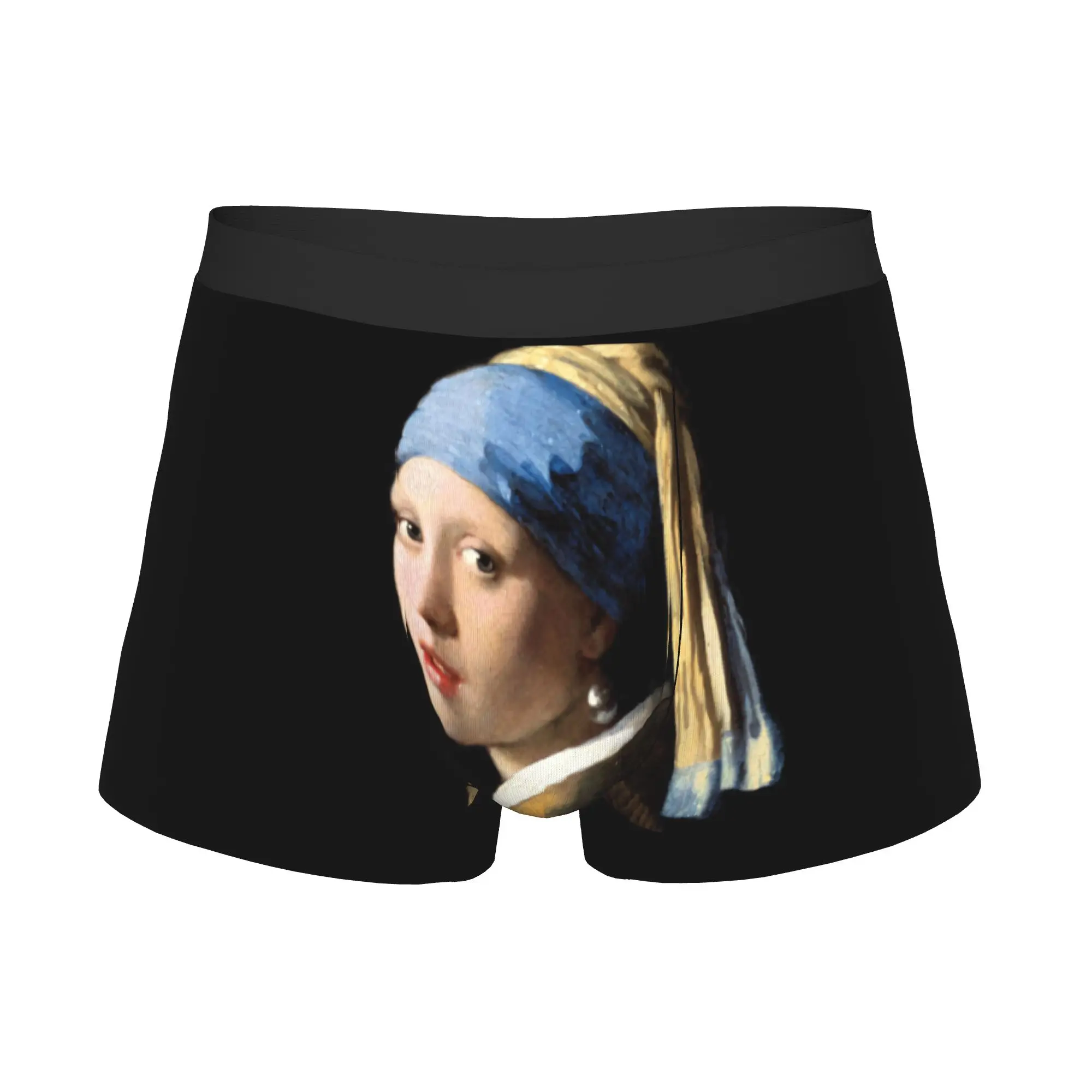 Novelty Girl With A Pearl Earring Boxers Shorts Panties Male Underpants Breathable Vincent Van Gogh Painting Briefs Underwear