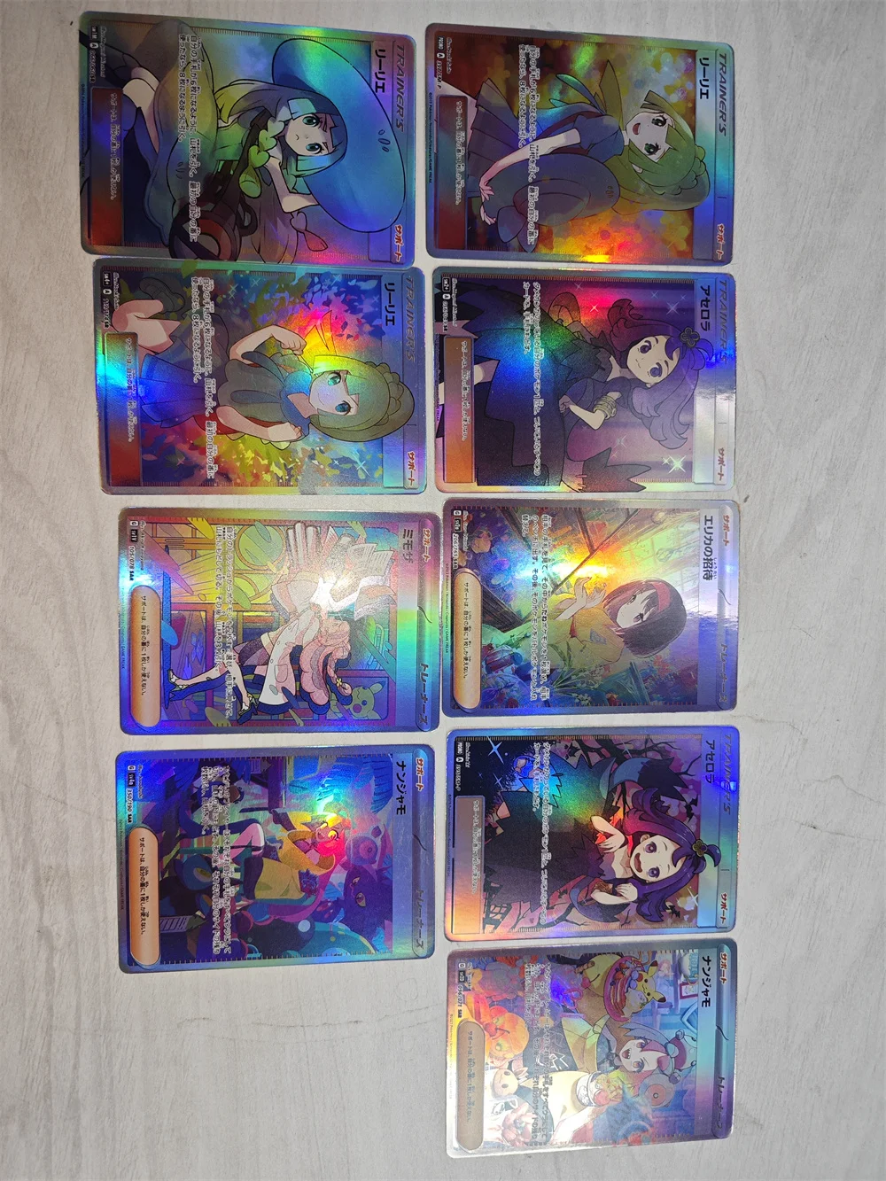 9개 PKm 트레이너 레이저 카드 프로텍터 이오노 프로페셔널 마니 화이트니 에블린 다나 PTCG 게임 컬렉션 소품 카드 장난감 학생 선물