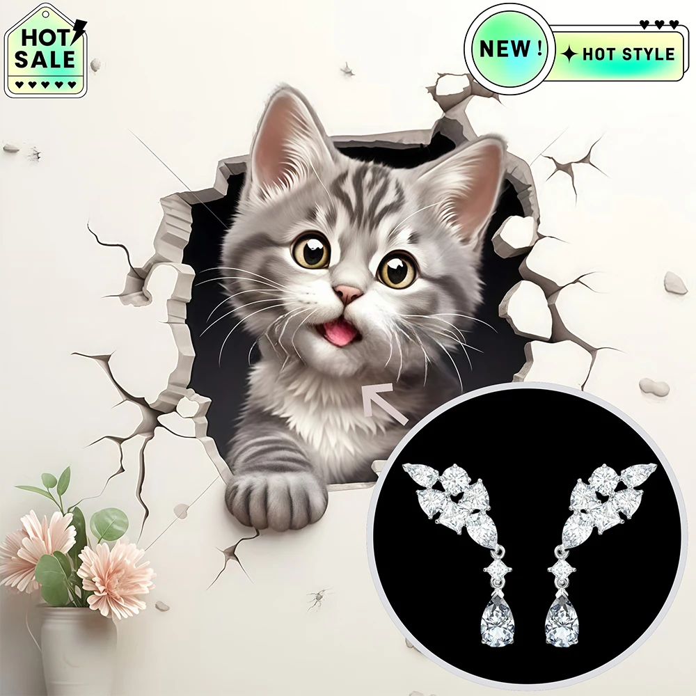 

2025 Hot Selling Brand Women's Rock Sugar Earrings Fashionable, Simple, Luxurious Jewelry Suitable for Gifting To Friends