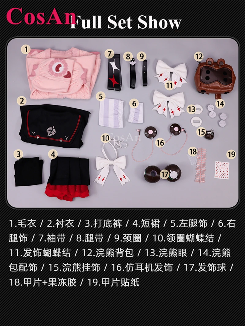 

CosAn Game Zenless Zone Zero Ukinami Yuzuha Cosplay Costumes Sweet Elegant Uniforms Full Set Halloween Party Role Play Clothing