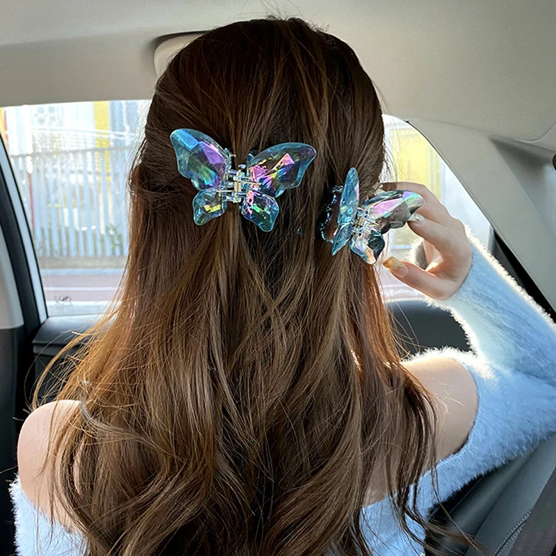 

Larger Colorful Butterfly Jaw Clip Decorative Acrylic Butterfly Hair Claw Clip Hair Jaw Barrette for Women Accessories 2023