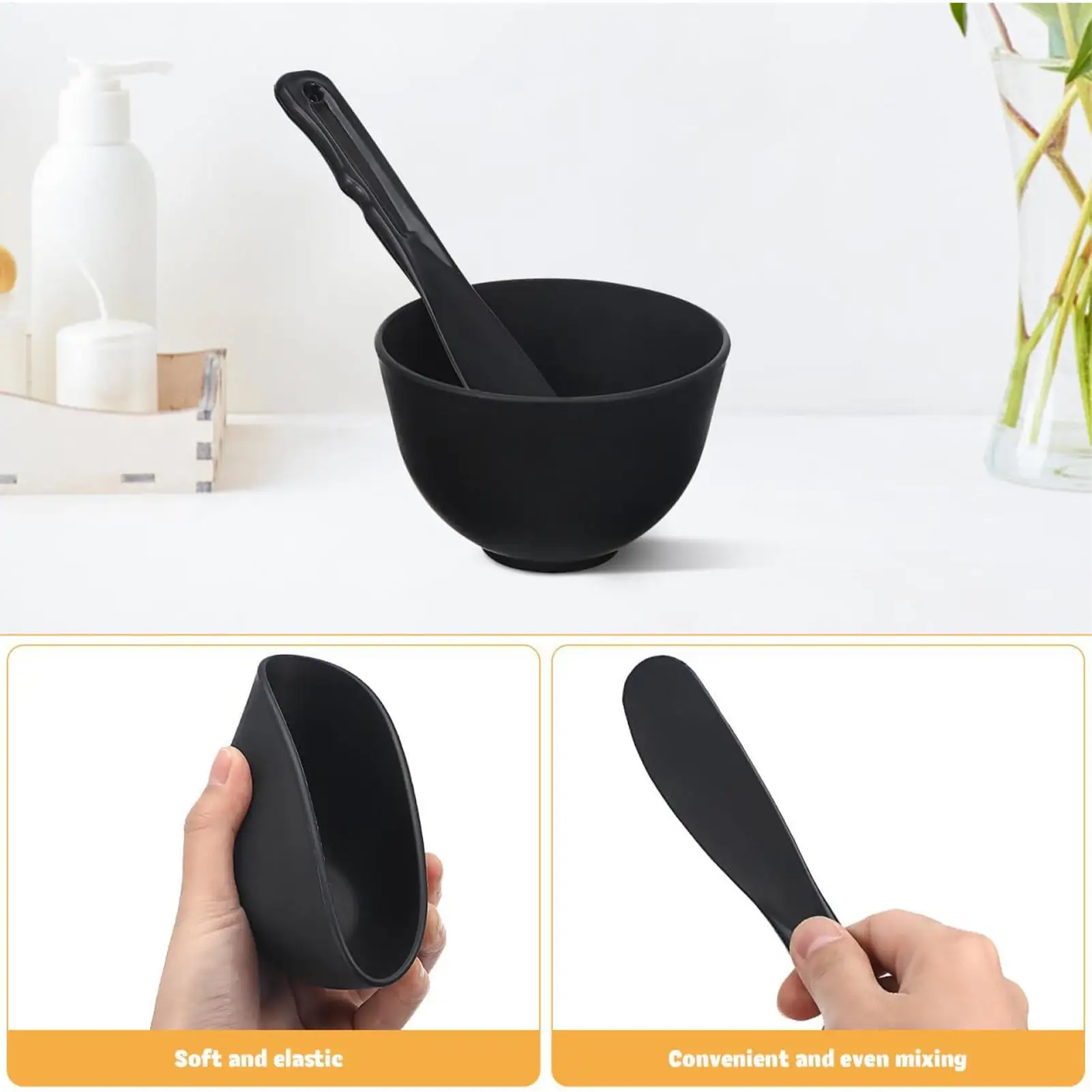 Silicone Face Mask Bowl Set Mask Stick Big Face Mask Powder Mixing Bowl Spatula  DIY Skin Care Set Skin Care Salon Beauty Tools view 4