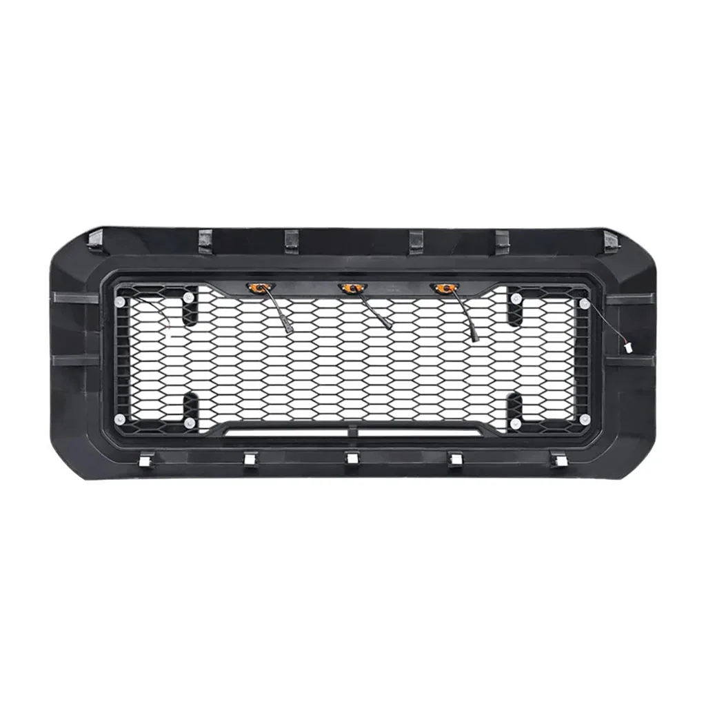 FOR 2011-2016 Ford F250/350/450 Super Duty Raptor-style mesh grille with lights - Gloss Black OE （BC3Z-8200-G）
