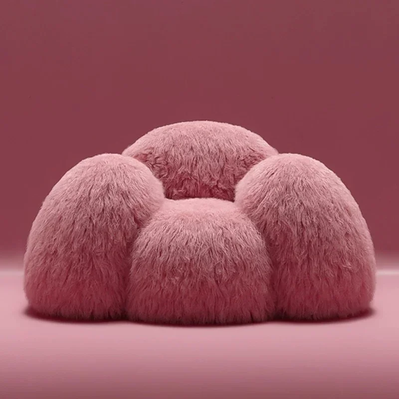 X-S  3 Seater Sofa Stretch Living Room Unusual Modern Couch Pink Lazy Curved Ergonomic Furniture