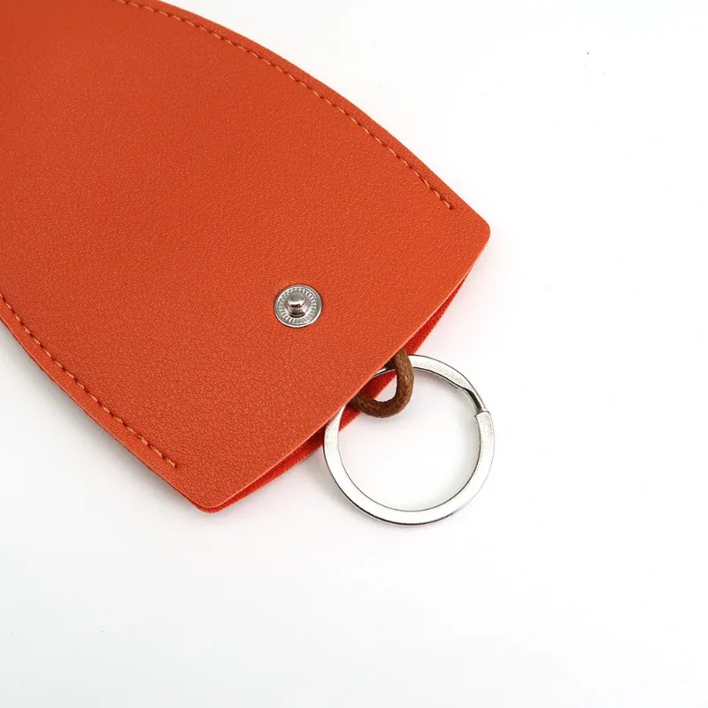 PU Leather Pull Out Keychain Pouch Waterproof Solid Color PU Key Wallets Key Holder Case Car Key Case Accessories