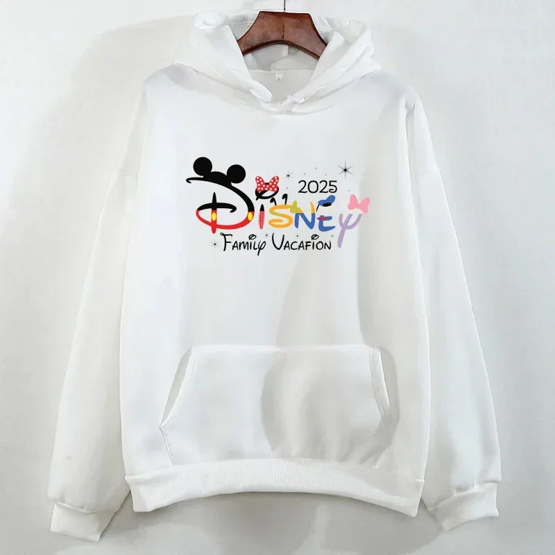 Disney Family Vacation Printed Hoodies 2025 Trend Disneyland Travel Hoodies Autumn Pullover Tops Women Casual Sweatshirt Clothes