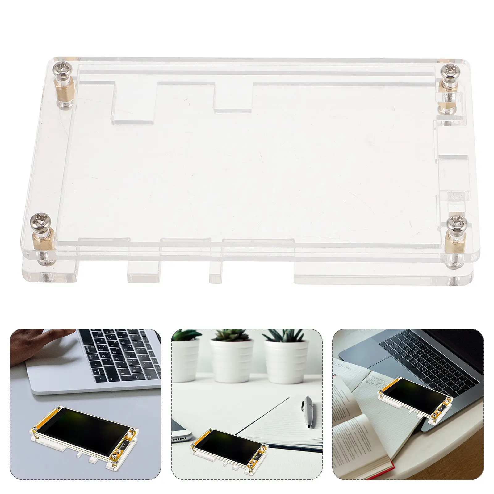 Transparent Acrylic Case for 3.5 Inch Capacitive Touch Screen Fixed Stand Secure Display Protective Enclosure Clear Capacitance