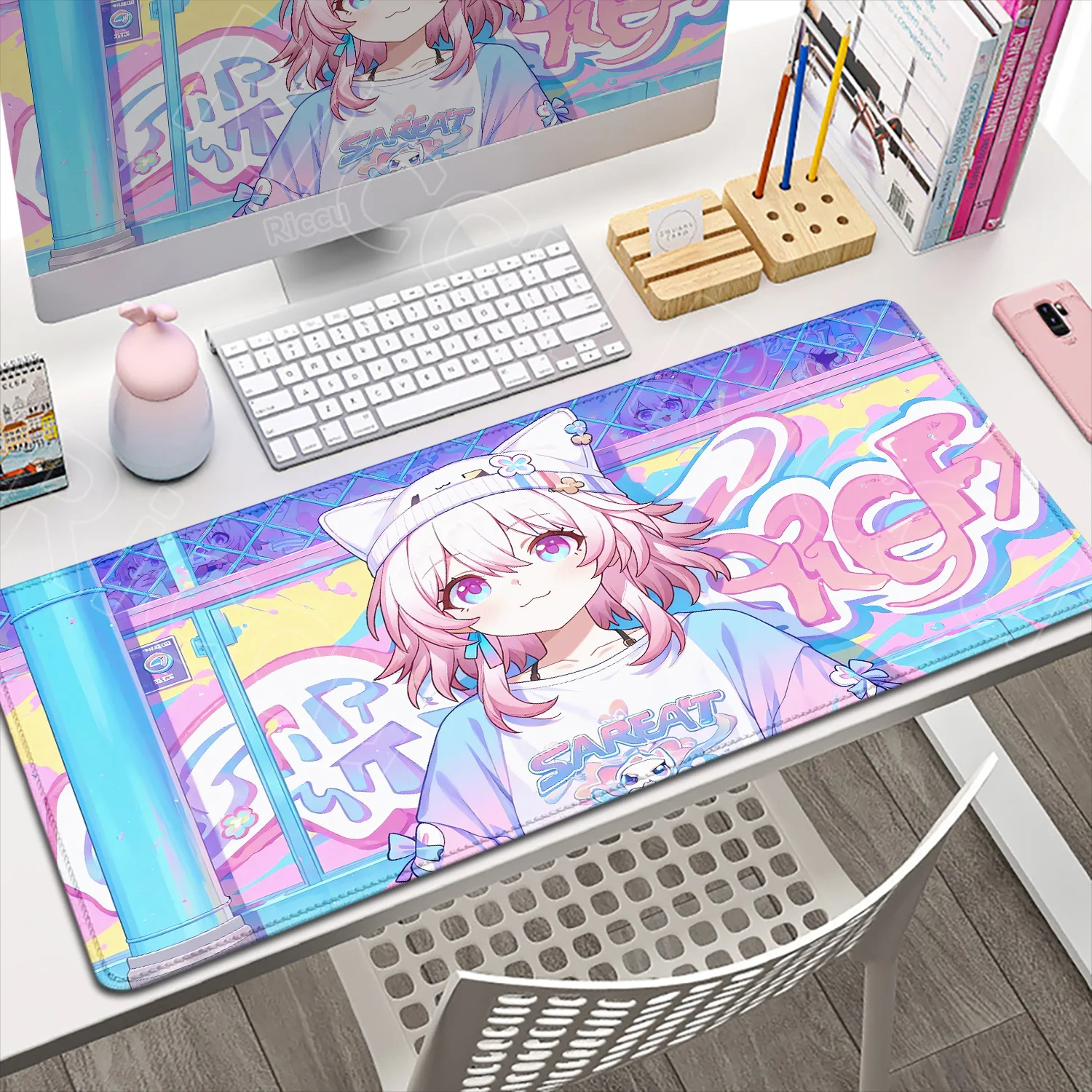 

HD Printing Kawaii March 7th Mouse Pad PC Laptop Keyboard Anime Mousepad Honkai Star Rail Cute Girl Desk Mat Evernight Mouse Mat