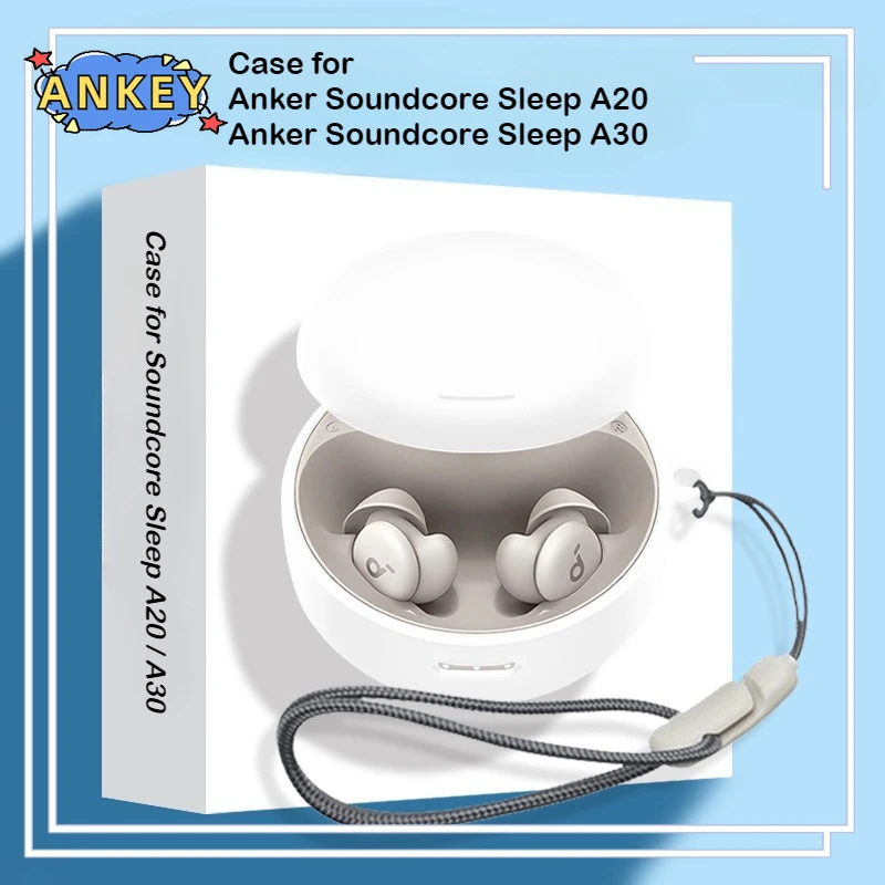 

Чехол для Anker Soundcore Sleep A20 A30, мягкий силиконовый защитный портативный ударопрочный корпус с карабином и ремешком
