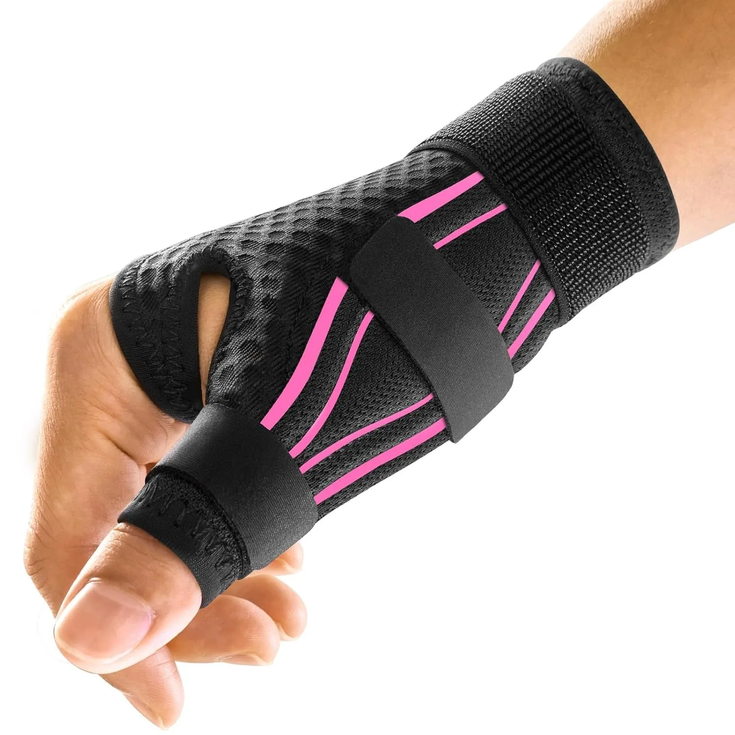 

1pcs Ergonomic Wrist Brace with Thumb Support - Carpal Tunnel Syndrome, Left/Right Hand, 270° Wrap Design, 3 Straps for Fit