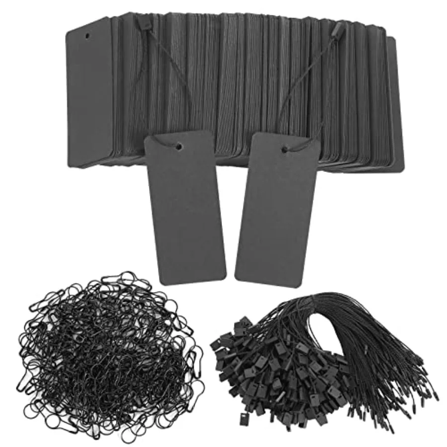 

300 Set Price Tags with String Clothing Tags with Safety Pins Paper Hang Tag for Gifts Clothes Crafts Display Stocking Stuffers