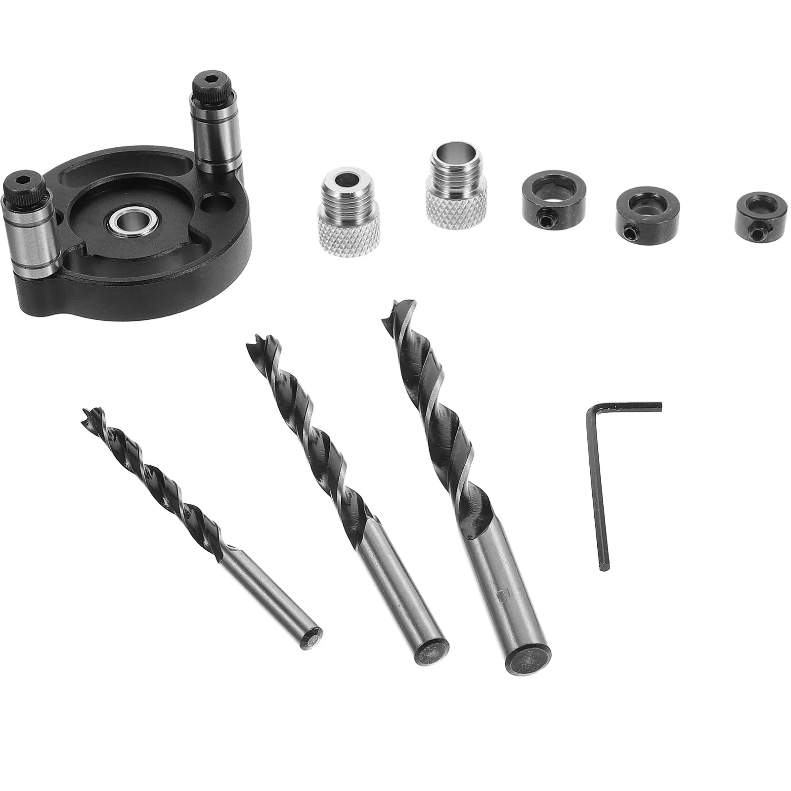 1Set Self Centering Drill Guide Positioner Aluminum Alloy Woodworking Doweling Drill Bit Guide Locator Set Accurate Punching