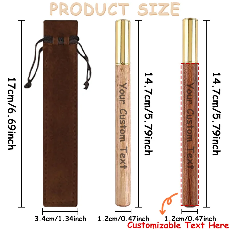 12/24PCS Customizable Engraved Metal Sandalwood Ballpoint Pens Set for Corporate Gifts And Weddings Pens with Brown Gift Bags
