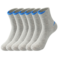 6Pairs/lot Men's Long Socks Cotton Sweat-absorbent Deodorant Solid Color Sports Socks Casual Breathable Male Socks High Quality