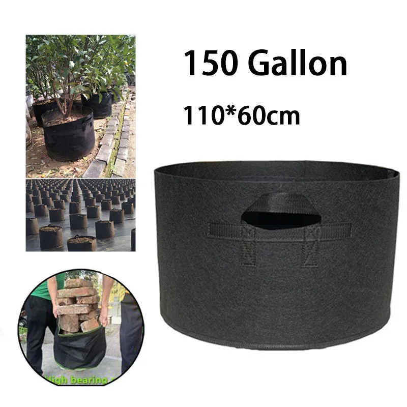 150 Gallon Hand Held Plant Grow Bags Large Capacity Fabric Pot Jardim Orchard and Garden Flowers Plant Growing Gardening Tools