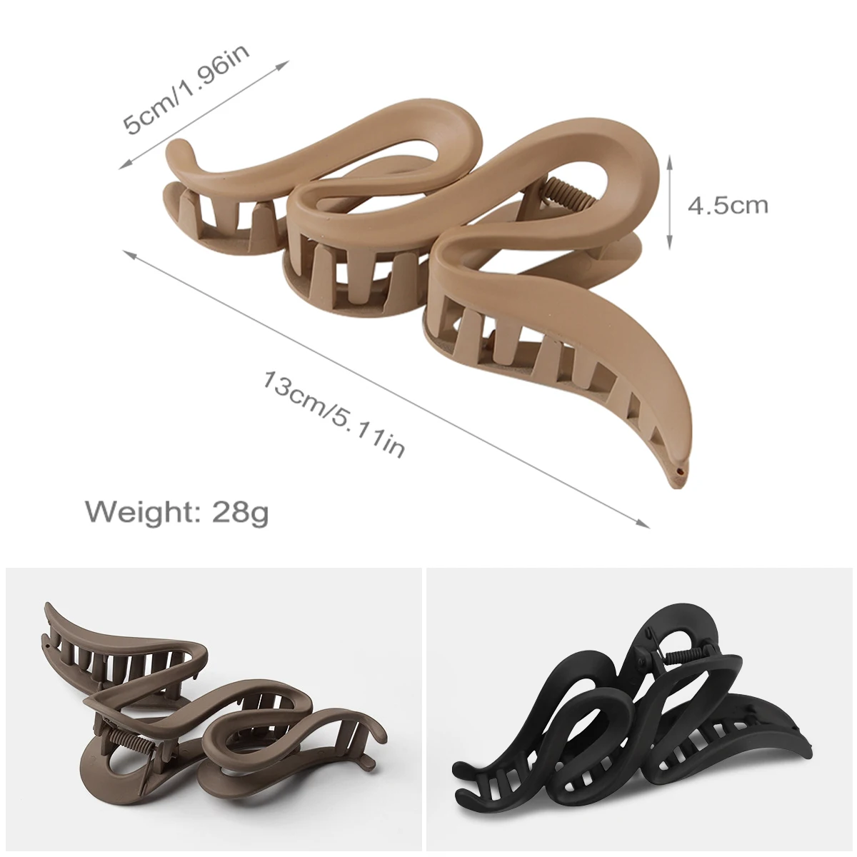 Haarklammern für Frauen, Korea, Kaffeebraun, Beige, Acryl, große Haarklammer, Haarnadel, geometrische Haarspangen, Krabbenmädchen, Kopfbedeckung, Haar-Accessoires_voghion.com